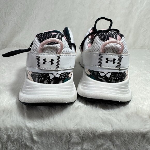 Under Armour Womens White & Pink Athletic Running Shoes Charged Breathe FN Print - Picture 5 of 8